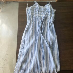 Blue and White Striped Dress
